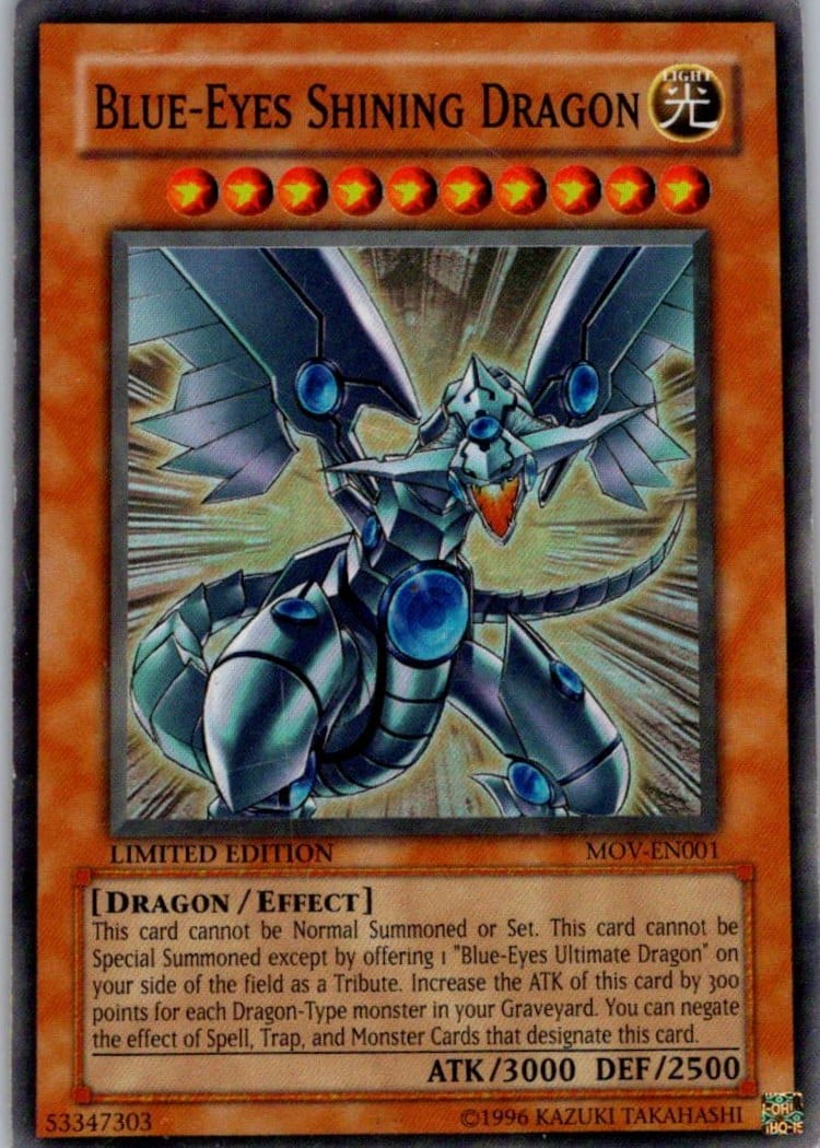 Blue-Eyes Shining Dragon — Movie Pack MOV-EN001 — Secret Rare — Limited — front