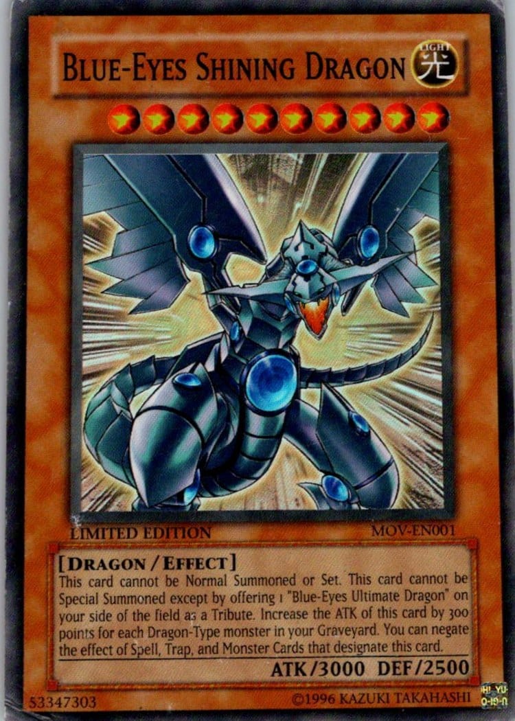 Blue-Eyes Shining Dragon — Movie Pack MOV-EN001 — Secret Rare — Limited — front