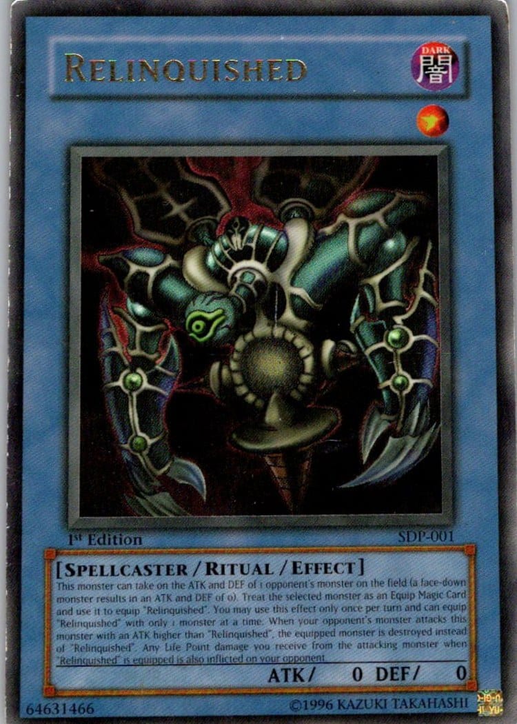 Relinquished — Starter Deck: Pegasus SDP-001 — Ultra Rare — 1st Edition — front