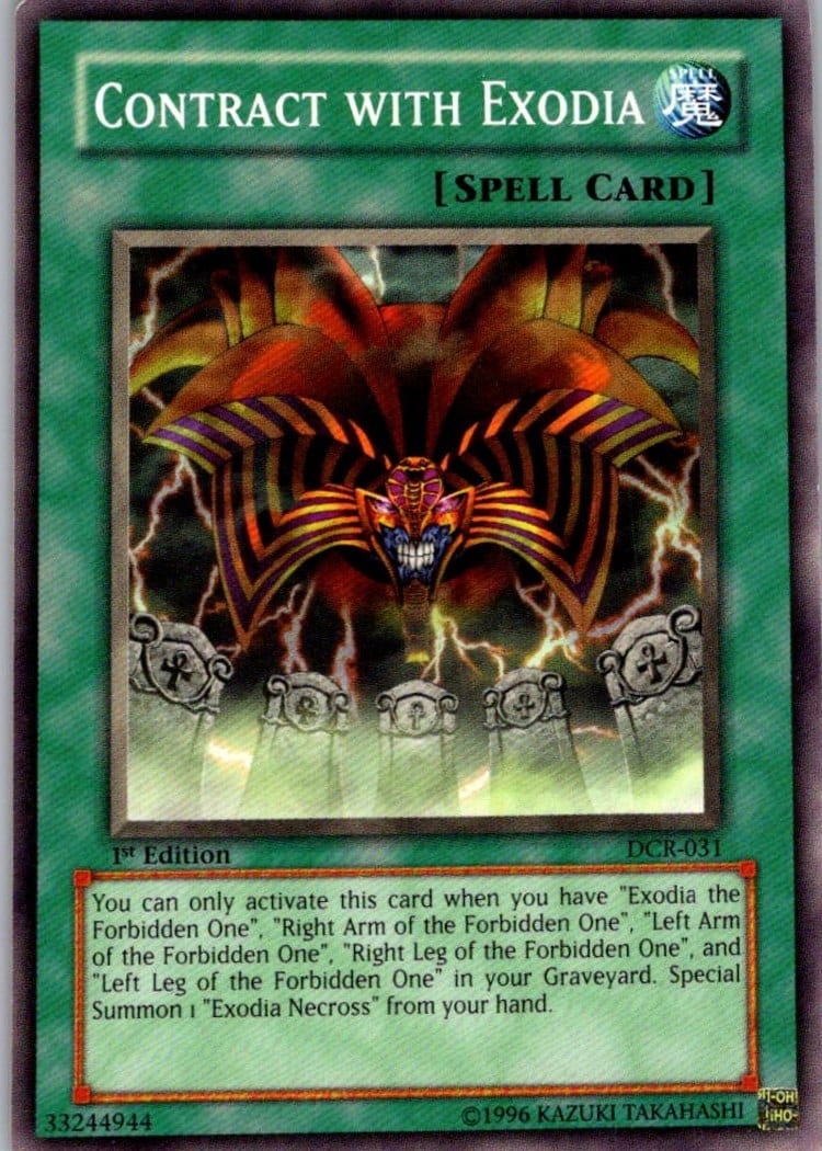 Contract with Exodia — Dark Crisis DCR-031 — Common — 1st Edition — front