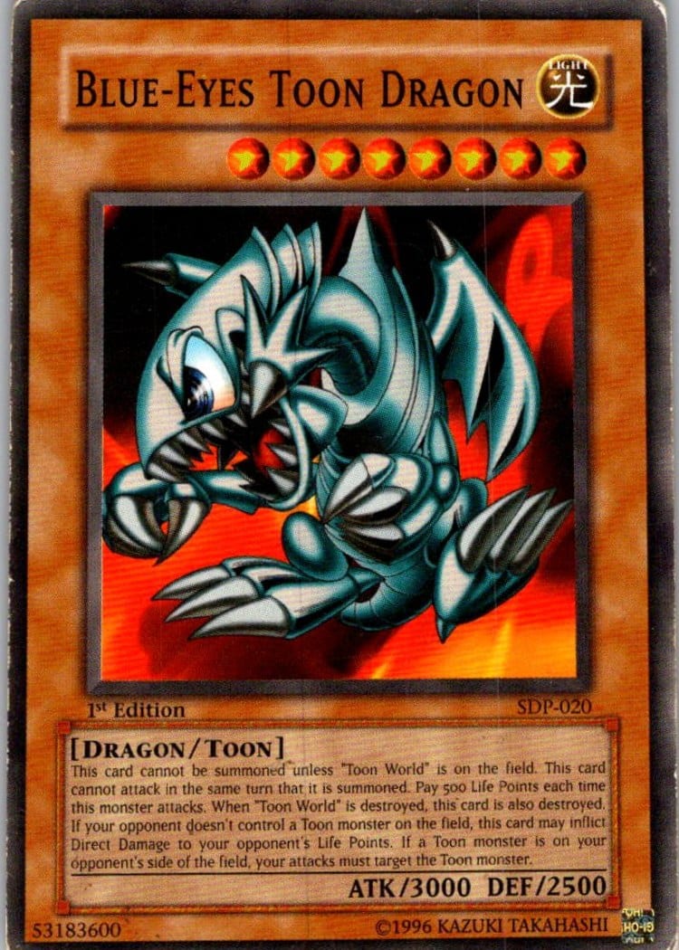 Blue-Eyes Toon Dragon — Starter Deck: Pegasus SDP-020 — Common — 1st Edition — front