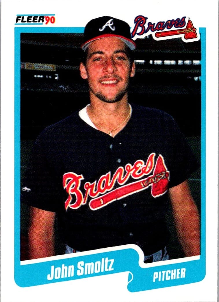 1990 Fleer John Smoltz #595 — front