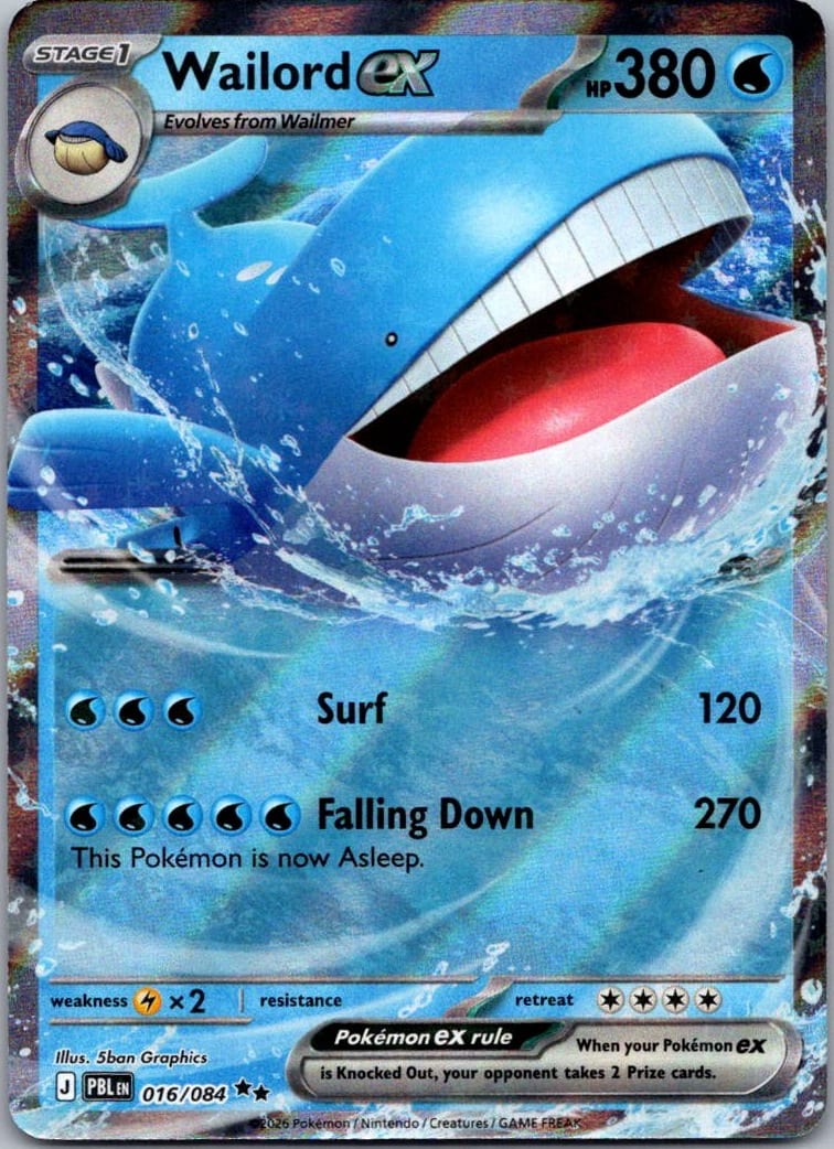 Wailord ex — Pitch Black #016/084 — front