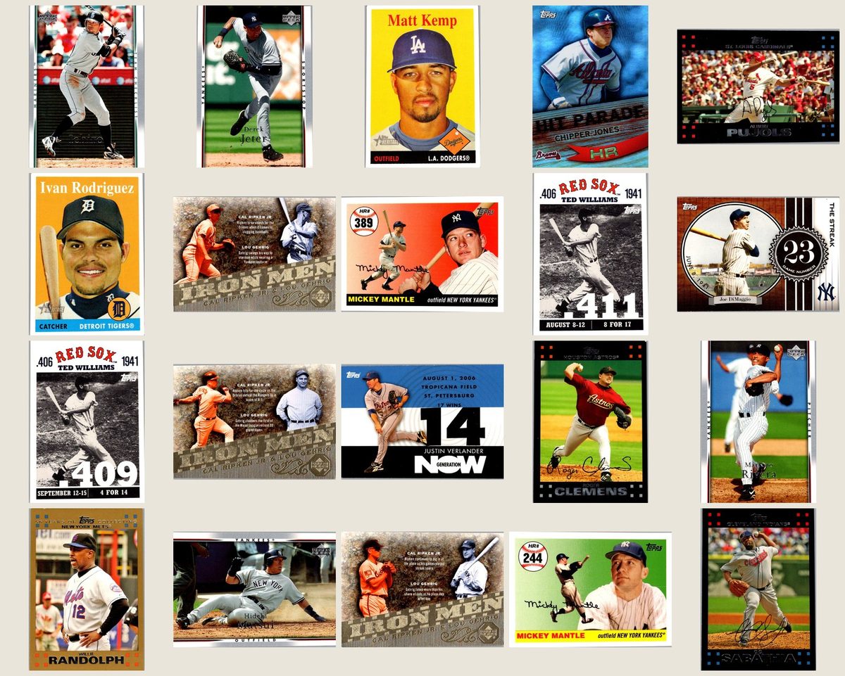 20-Card Baseball Pack — 2007 Topps and Upper Deck, Jeter and Ripken — front