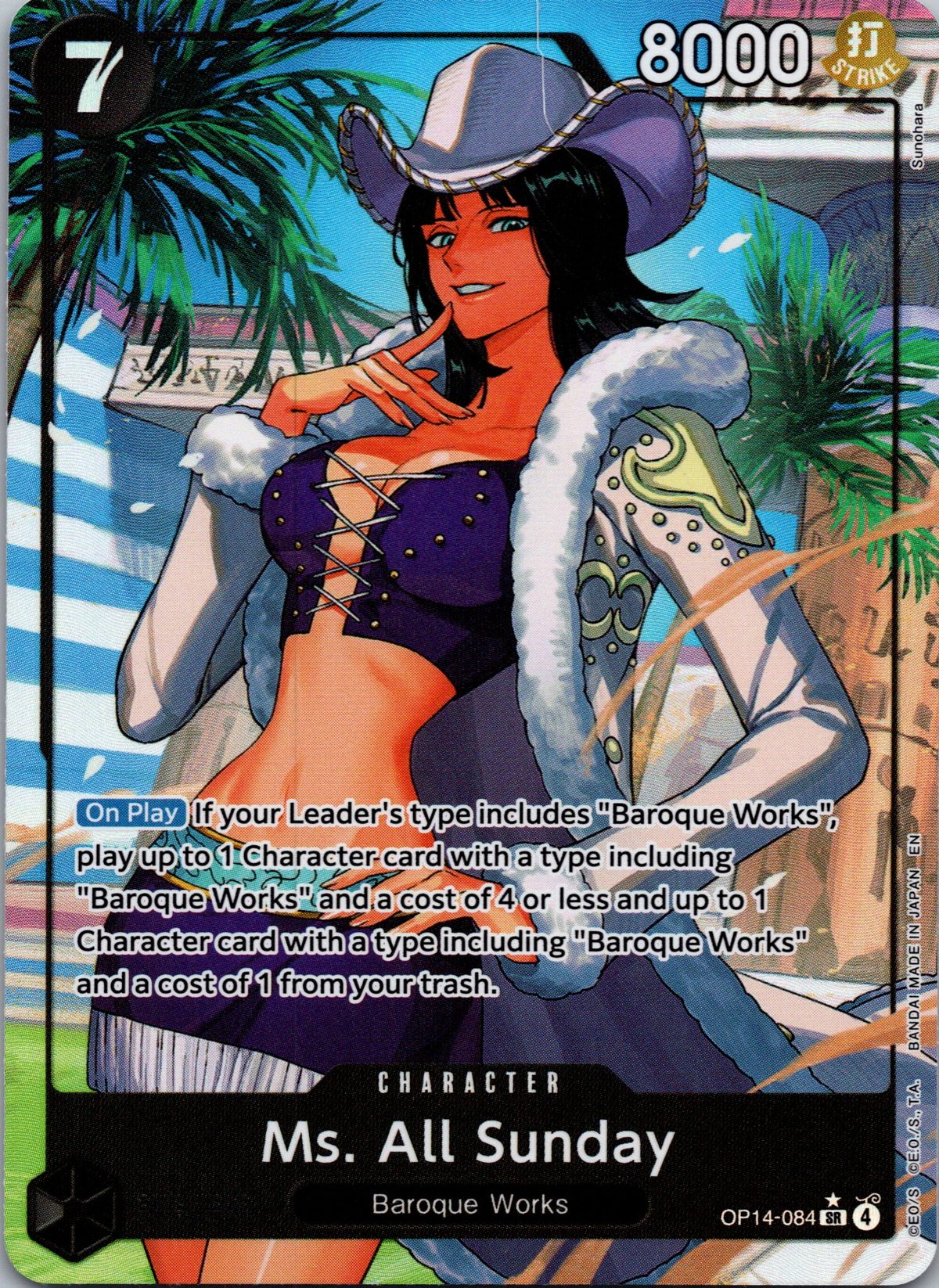 Ms. All Sunday OP14-084 — The Azure Sea's Seven — Super Rare — Alternate Art — front