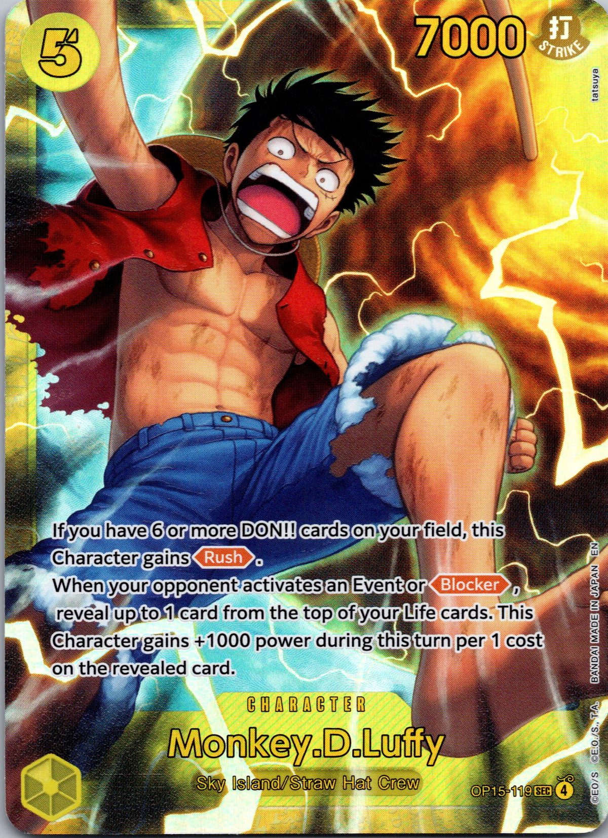 Monkey.D.Luffy OP15-119 — Adventure on Kami's Island — Secret Rare — front