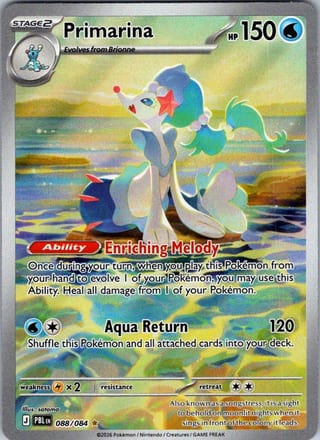 Front of Primarina — Pitch Black #088/084 — Alt Art — Near Mint