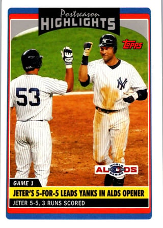Front of 2006 Topps Updates and Highlights Derek Jeter #UH183 Postseason Highlights — Near Mint