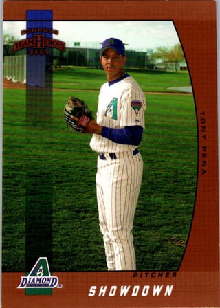 Front of 2005 Donruss Team Heroes Tony Pena #337 Showdown Bronze — Near Mint