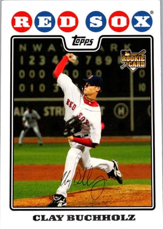 Front of 2008 Topps Base Set Clay Buchholz #232 Rookie — Near Mint