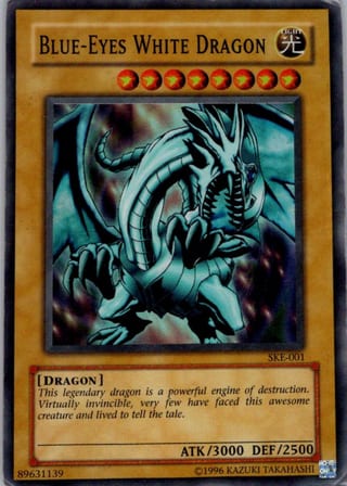 Front of Blue-Eyes White Dragon — Starter Deck: Kaiba Evolution SKE-001 — Super Rare — Unlimited — Lightly Played