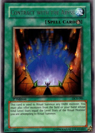 Front of Contract with the Abyss — Dark Crisis DCR-086 — Rare — 1st Edition — Near Mint