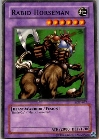Front of Rabid Horseman — Metal Raiders MRD-077 — Common — Unlimited — Heavily Played
