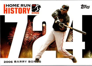 Front of 2006 Topps Home Run History Barry Bonds #BB724 — Near Mint