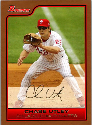 Front of 2006 Bowman Chase Utley #170 — Near Mint