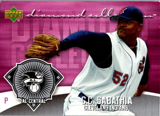 Front of 2006 Upper Deck C.C. Sabathia #DC-CC Diamond Collection — Near Mint
