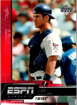 Front of 2005 Upper Deck ESPN Joe Mauer #50 — Lightly Played