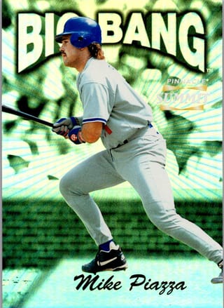 Front of 1996 Pinnacle Summit Big Bang Mike Piazza #8 — Near Mint