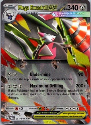 Front of Mega Excadrill ex — Pitch Black #065/084 — Near Mint