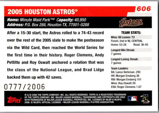 Back of 20-Card Baseball Pack — All 2006, Mantle and Bonds