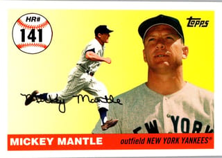 Front of 20-Card Baseball Pack — All 2006, Mantle and Bonds