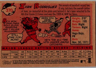Back of 20-Card Baseball Pack — 2007 Topps and Upper Deck, Jeter and Ripken