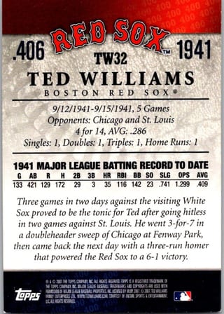 Back of 20-Card Baseball Pack — 2007 Topps and Upper Deck, Jeter and Ripken