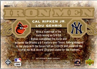Back of 20-Card Baseball Pack — 2007 Topps and Upper Deck, Jeter and Ripken