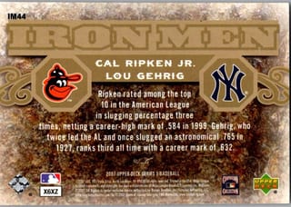 Back of 20-Card Baseball Pack — 2007 Topps and Upper Deck, Jeter and Ripken