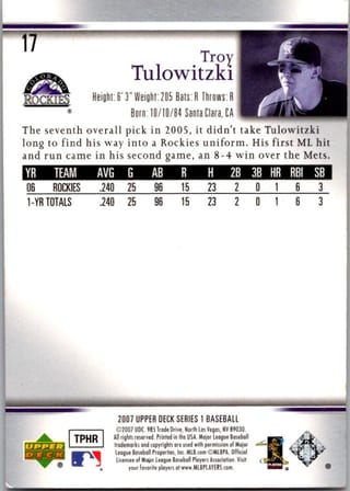 Back of 20-Card Baseball Pack — 1990 Topps and Fleer with 2007 Upper Deck