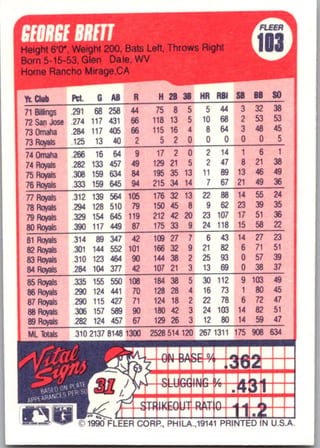 Back of 20-Card Baseball Pack — 1990 Topps and Fleer with 2007 Upper Deck