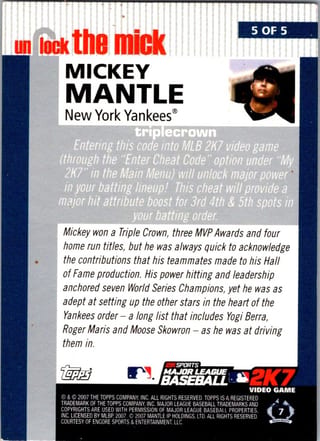 Back of 20-Card Baseball Pack — Late '90s through 2008