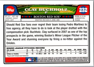 Back of 20-Card Baseball Pack — Late '90s through 2008