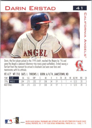 Back of 20-Card Baseball Pack — Late '90s through 2008