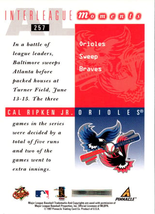 Back of 20-Card Baseball Pack — Late '90s through 2008