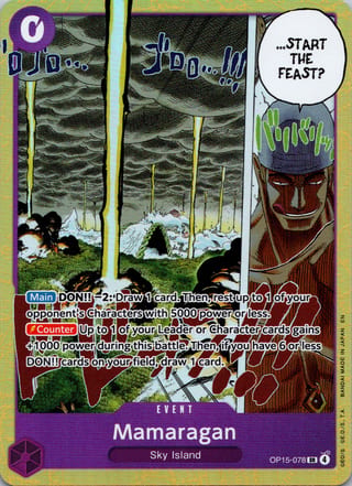 Front of Mamaragan OP15-078 — Adventure on Kami's Island — Super Rare — Near Mint