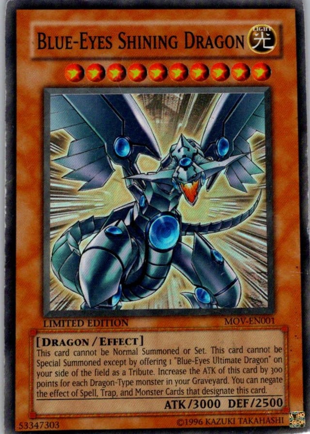 Blue-Eyes Shining Dragon — Movie Pack MOV-EN001 — Secret Rare — Limited — front