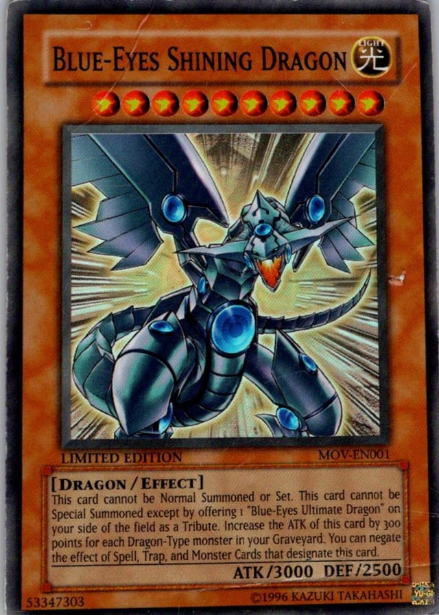 Blue-Eyes Shining Dragon — Movie Pack MOV-EN001 — Secret Rare — Limited — front