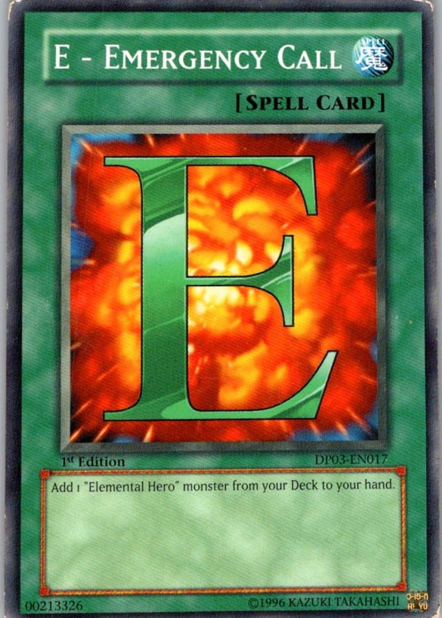 E - Emergency Call — Duelist Pack: Jaden Yuki 2 DP03-EN017 — Common — 1st Edition — front