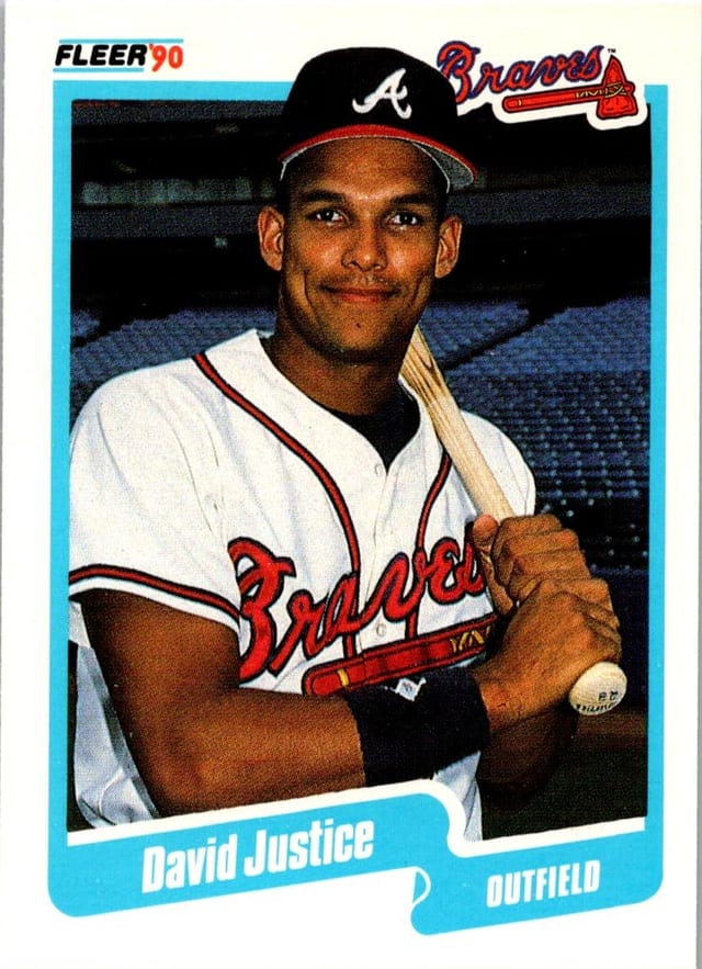 1990 Fleer Base Set David Justice #586 — front