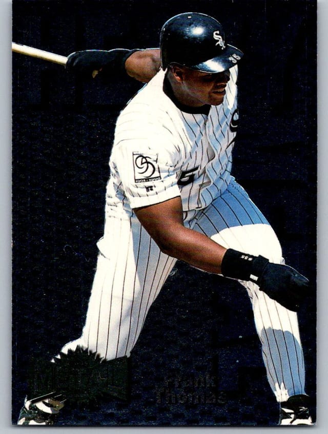 1996 Fleer Metal Universe Frank Thomas #8 Heavy Metal — front