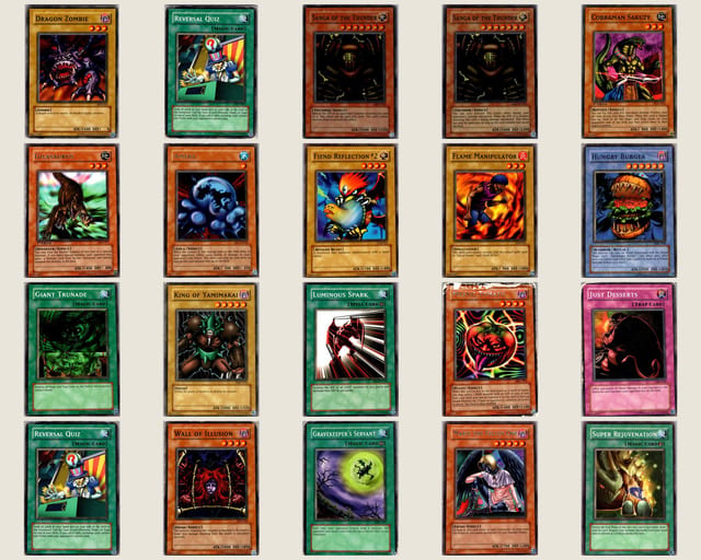 20-Card Yu-Gi-Oh Pack — Originals and Reprints, 1999 to 2004 — front